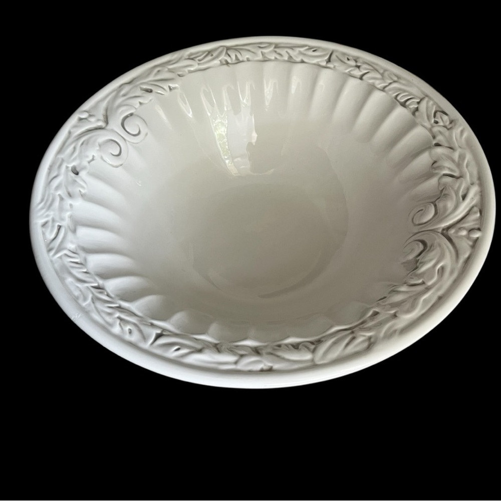 American Atelier at Home Athena Ironstone Footed Bowl 5166 White Ironstone EUC - Picture 8 of 11